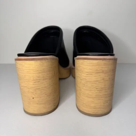 NWOB Dolce Vita Camdin Black Leather Mule Clog Platform Heel | Size 9.5 - Picture 7 of 10